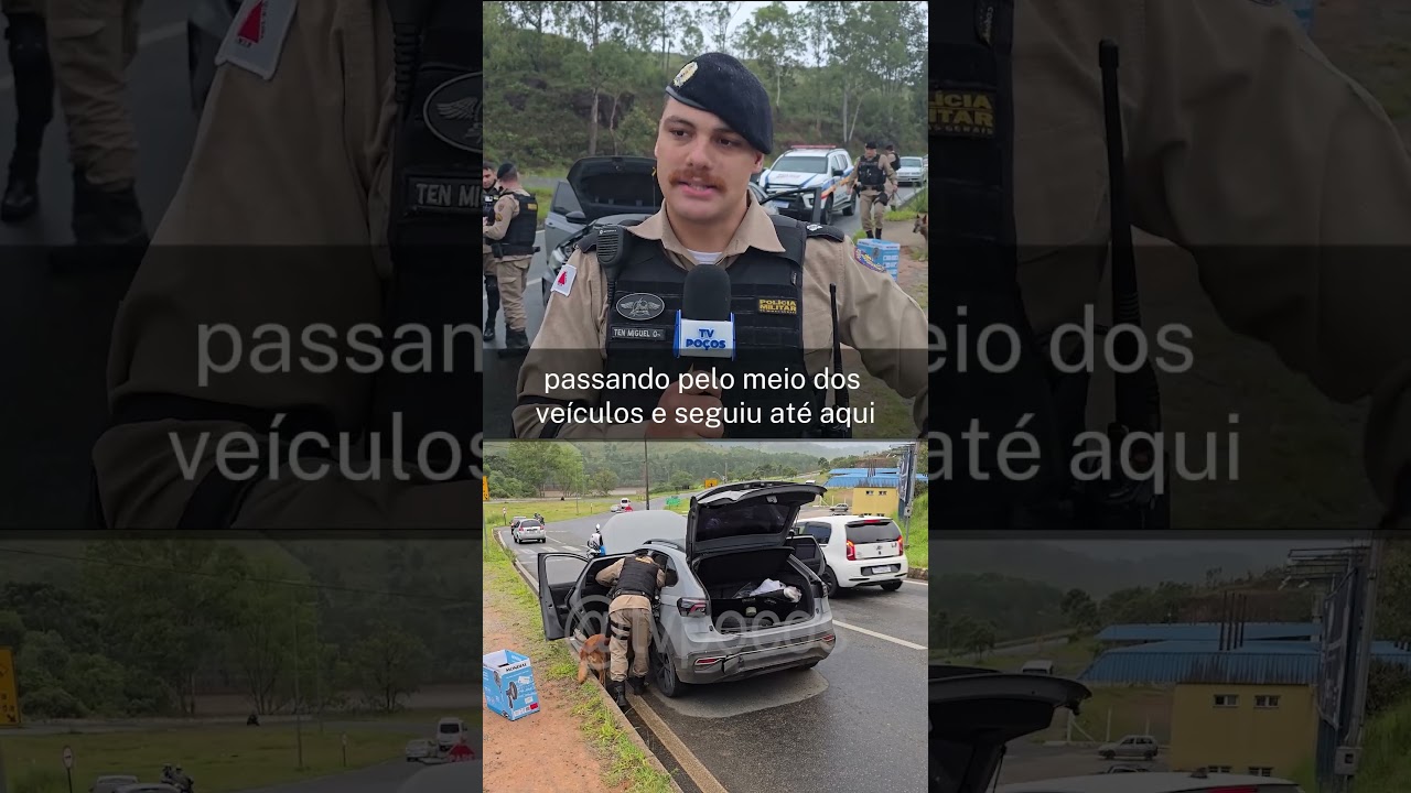 HOMEM &Eacute; PRESO AP&Oacute;S FUGIR DA PM PELA MGC 146 DE ANDRADAS AT&Eacute; PO&Ccedil;OS DE CALDAS