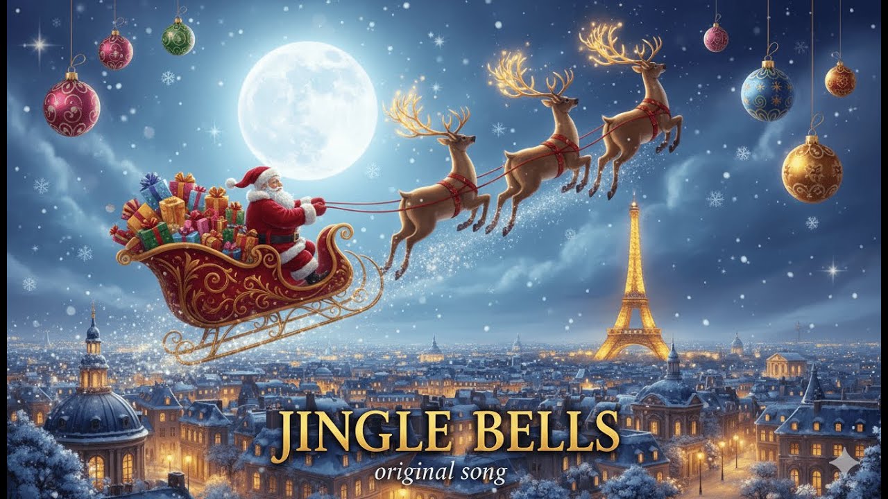 Jingle Bells ORIGINAL Poem 🔔 First Version of Lyrics | Christmas Song & Cartoon for Kids