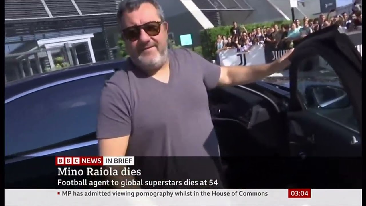 Mino Raiola passes away (1967 - 2022) (Italy) - BBC News - 1st May 2022
