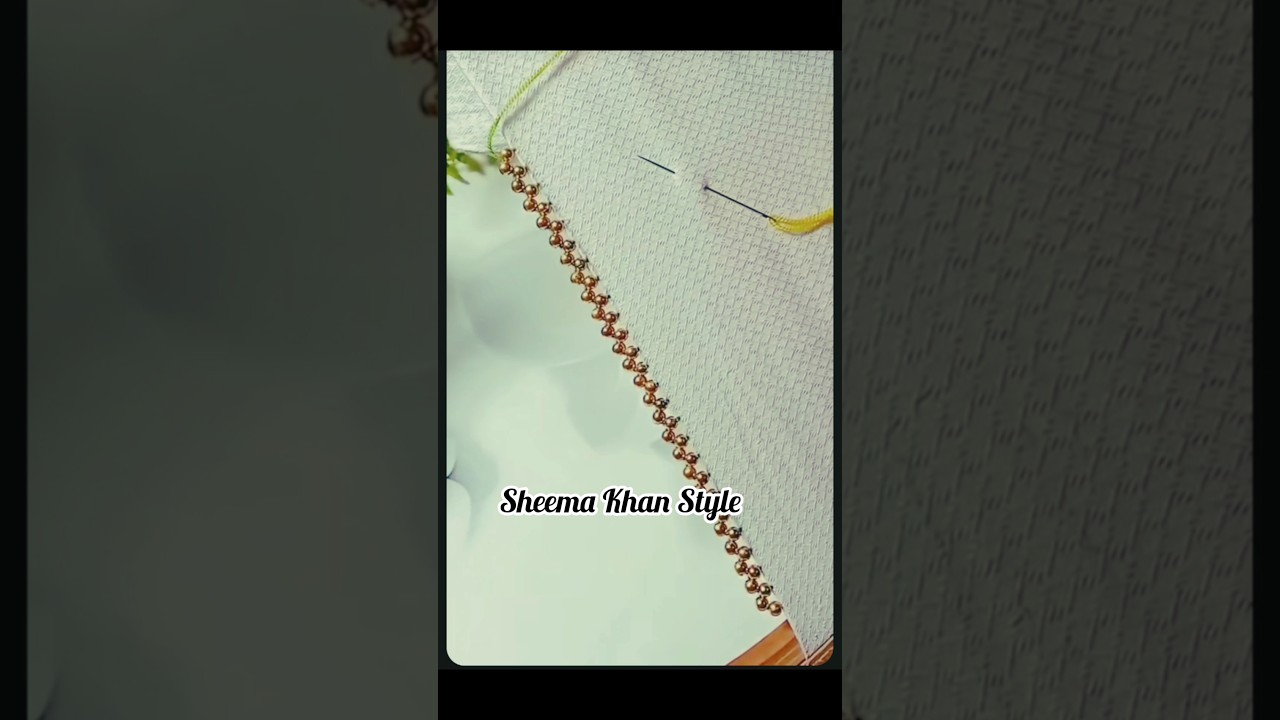 Pearl Border Embroidery Design || Sheema Khan Style #trending #viralshort #shorts #embroidery