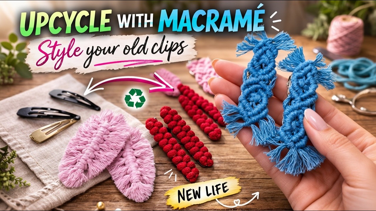 Upcycle Old Hair Clips with Macramé (Easy DIY Makeover!)