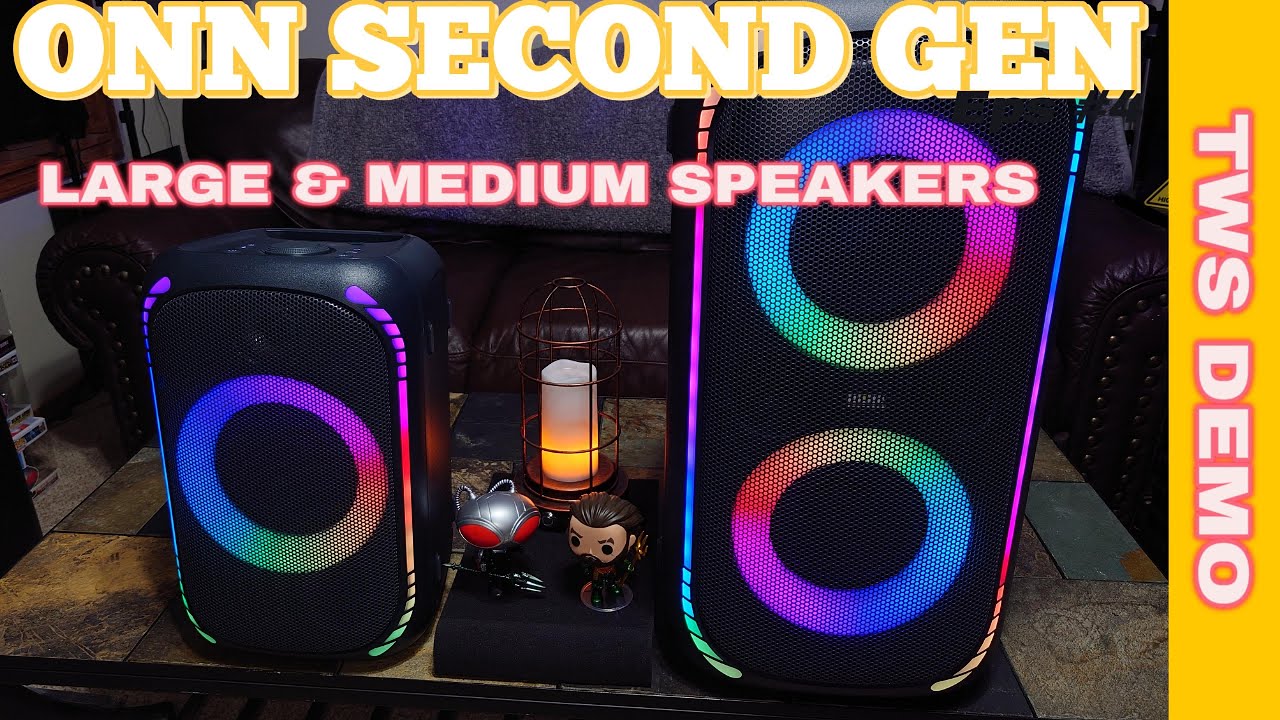 ONN Groove Second Gen. Party Speakers Large & Medium - TWS and Connected Options Demo 😉 Bluetooth