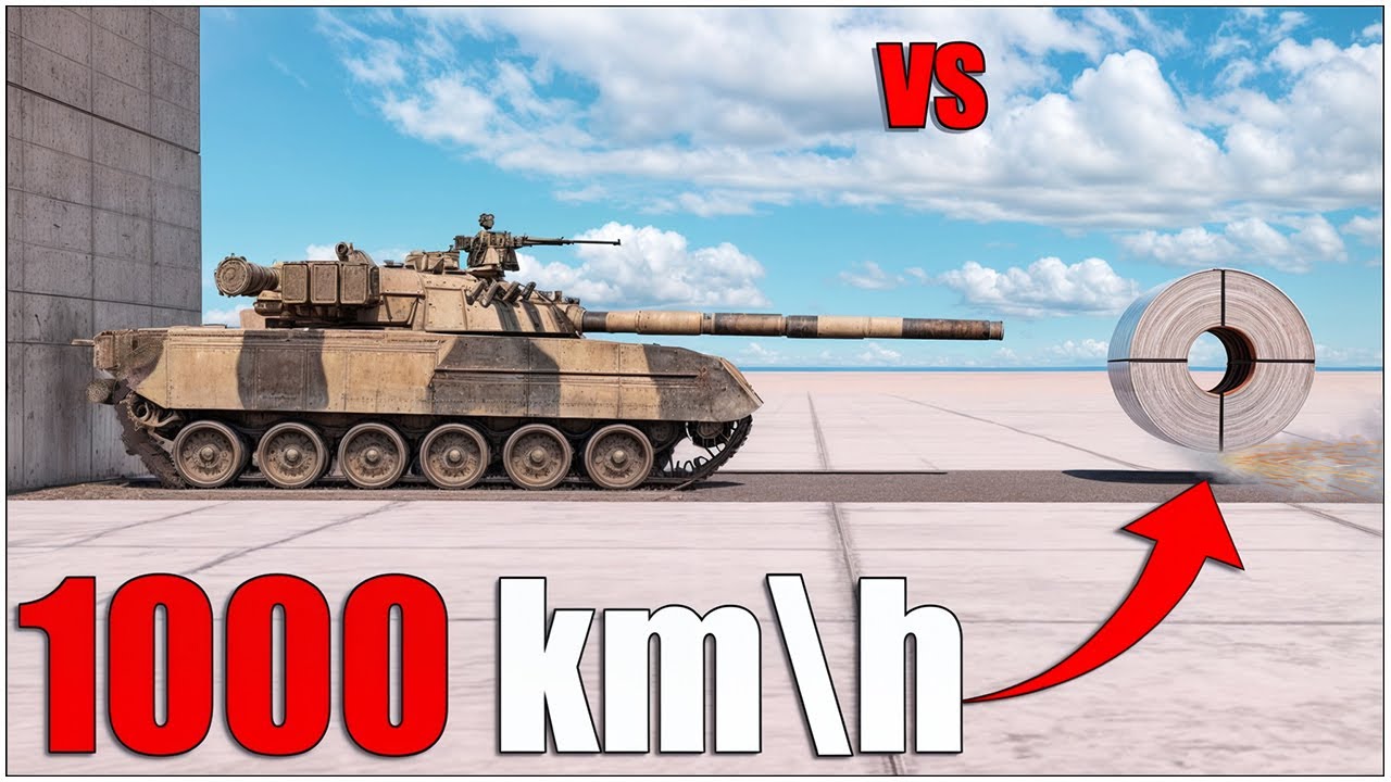 Steel Coil VS Tank 1,000 km\h | Beamng Drive | v0.36 | #cars crash test | car torture
