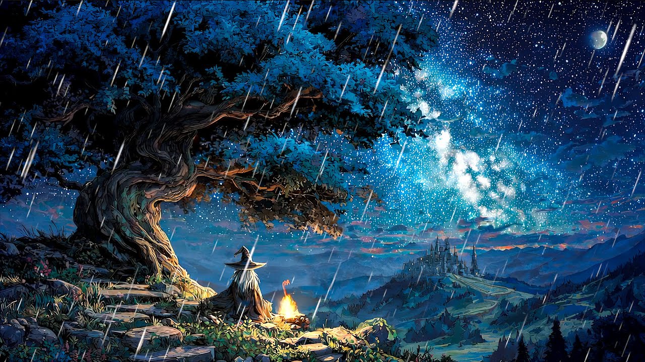 The Most Relaxing Medieval Fantasy Music – Rain & Campfire Ambience for Sleep | Wanderer Wizard