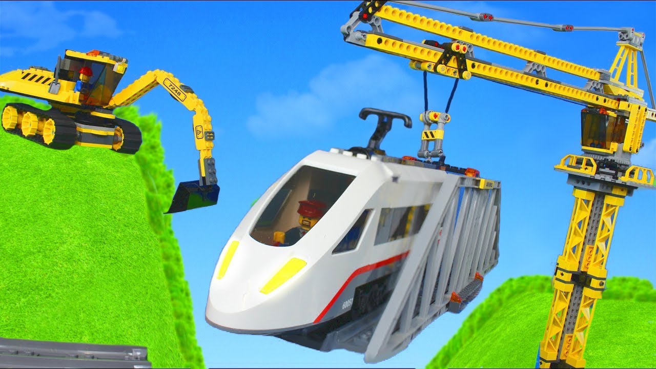 A Crane fixes a Train Bridge