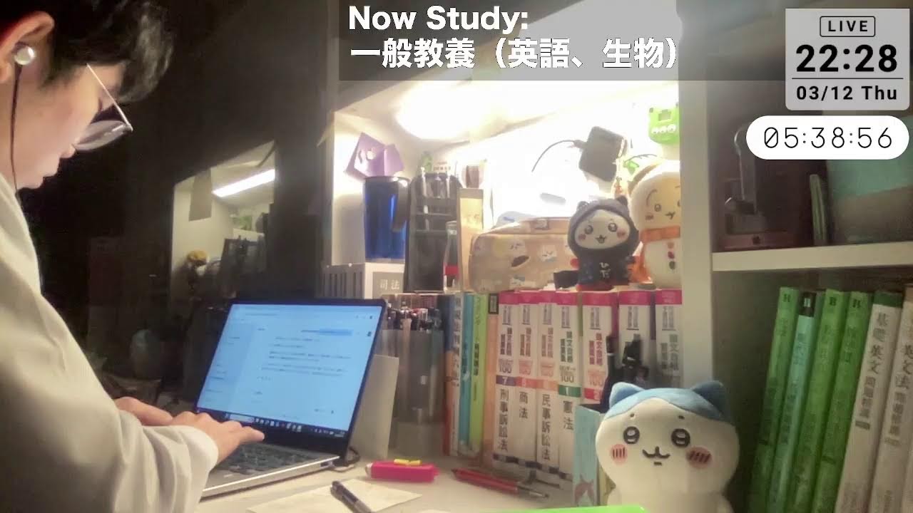 【 崖っぷち独学4年 】Writing Realsound ASMR｜司法予備 D-132｜Study With Me