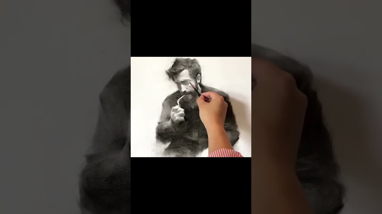 素描半身像，写实素描，画画 #art #drawing #painting #sketch #artist #artwork #charcoal #photography #oilpainting