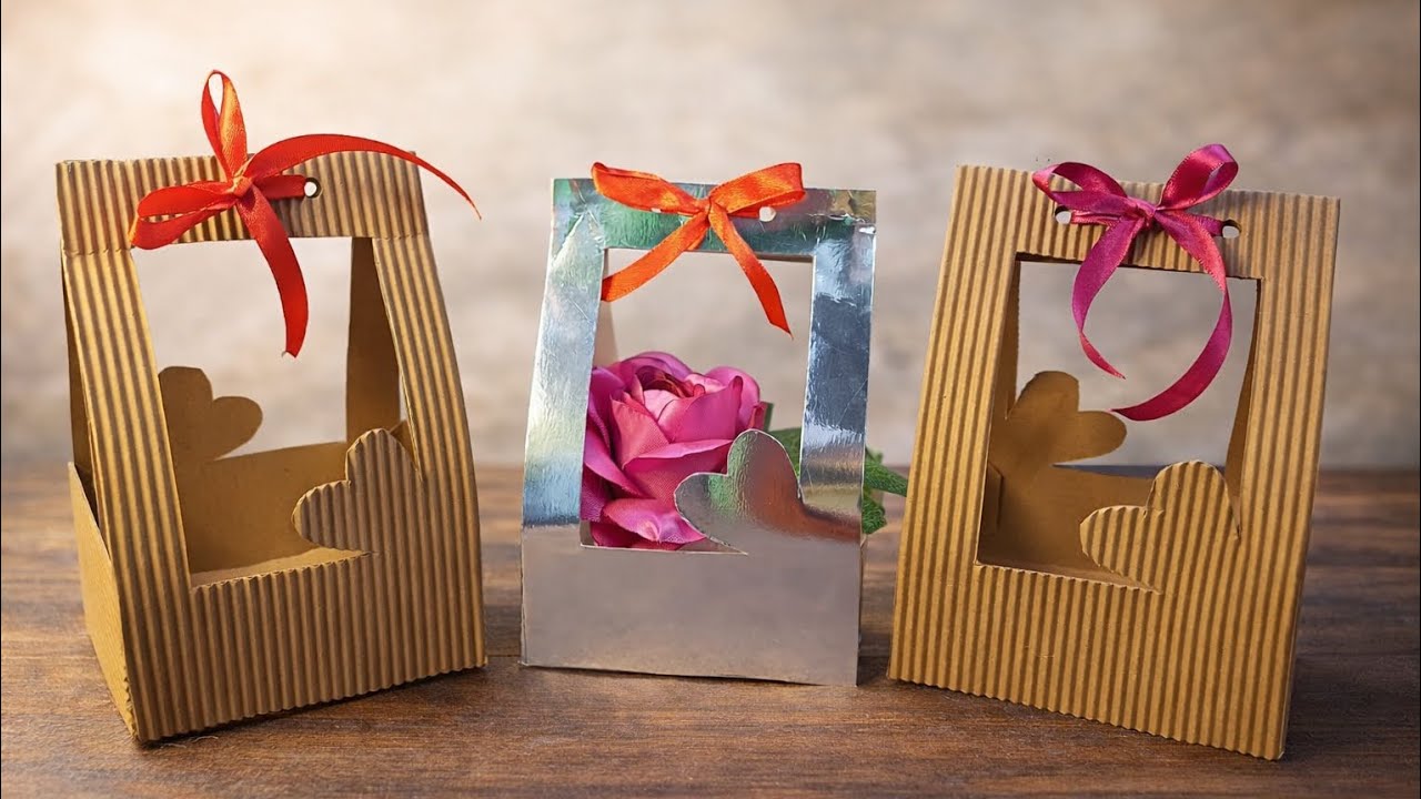 Caja tipo canasta con corazón / molde gratis / san valentin