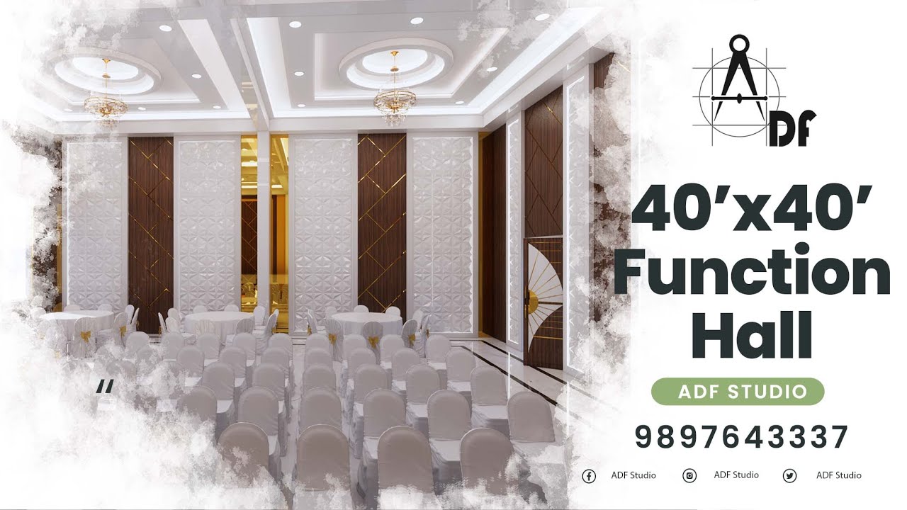 40x40 Banquet Hall Interior Design | Marriage Hall Design | Function Hall Design