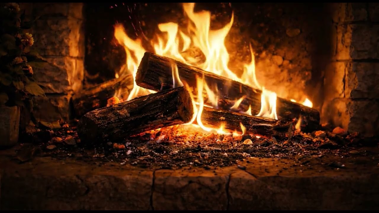🔥 Cozy Fireplace & Rain Sounds for Sleep | Relaxing Fire Ambience (1 Hour)