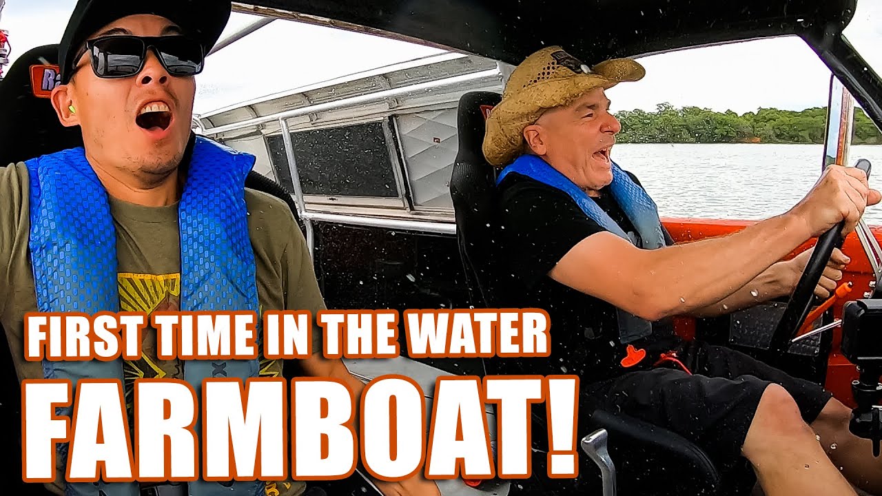 IT FLOATS! FIRST TIME IN THE WATER WITH THE FARMBOAT