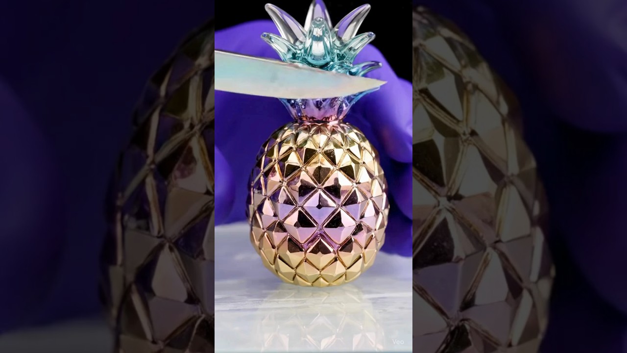 💎 Crystal Fruits ASMR | Cutting Glass Fruits Release Diamonds in 4K  Realistic Satisfying Video