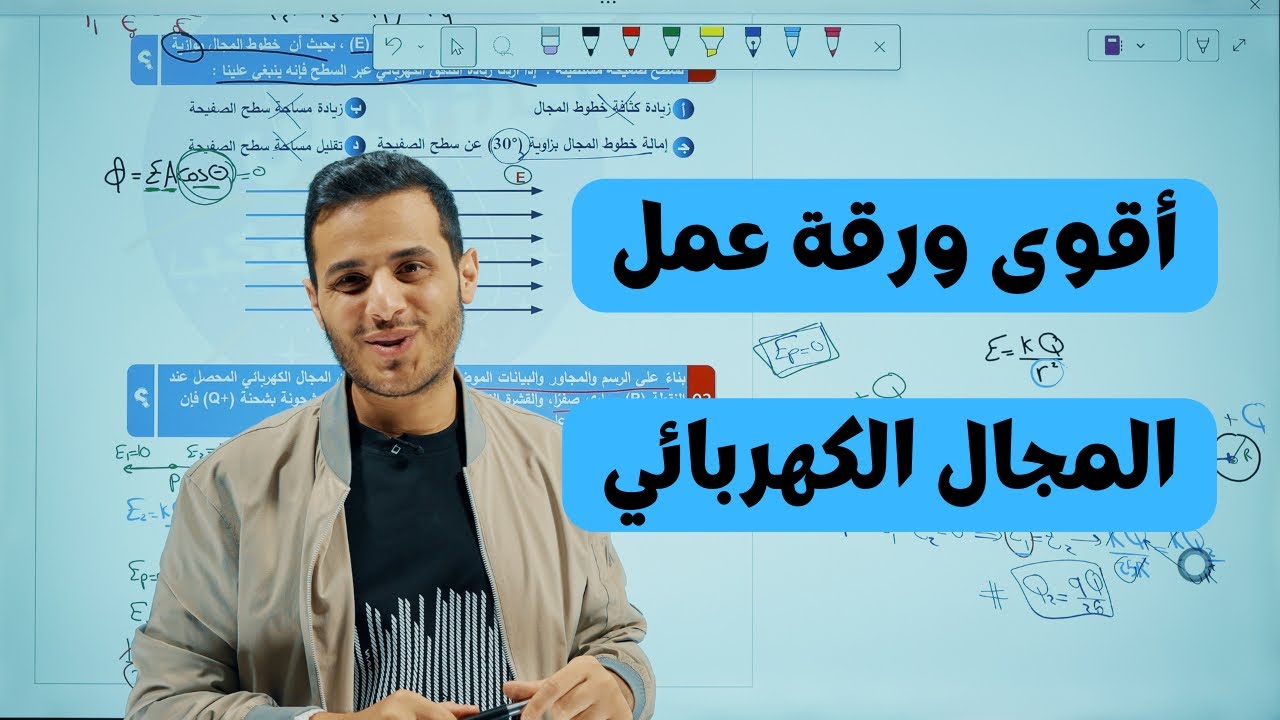 ورقة عمل مجال كهربائي- الاستاذ محمد محيسن 