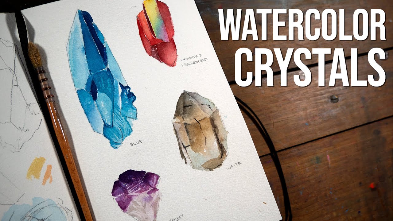 Painting Watercolor Crystals in my Sketchbook