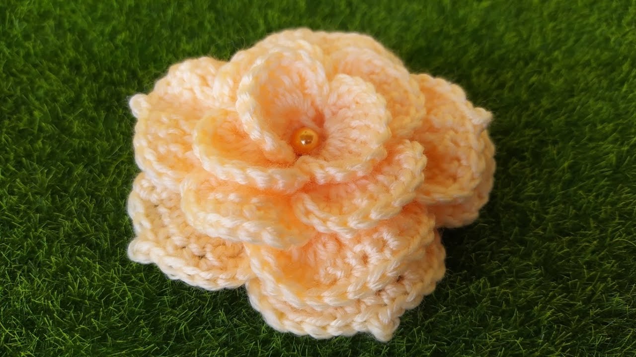 Fiore Camelia Uncinetto Tutorial 🌺💜 Flor Camelia Crochet 🧶 Camellia Flower Crochet