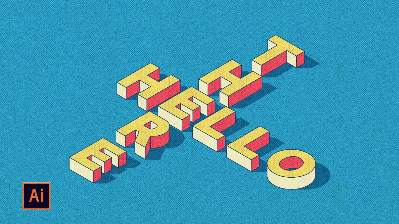 Простой изометрический текст | Adobe Illustrator