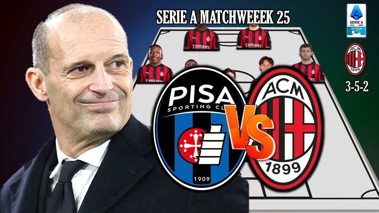AC MILAN POTENTIAL STARTING LINEUP VS PISA | SERIE A 2025/26 MATCHWEEK 25
