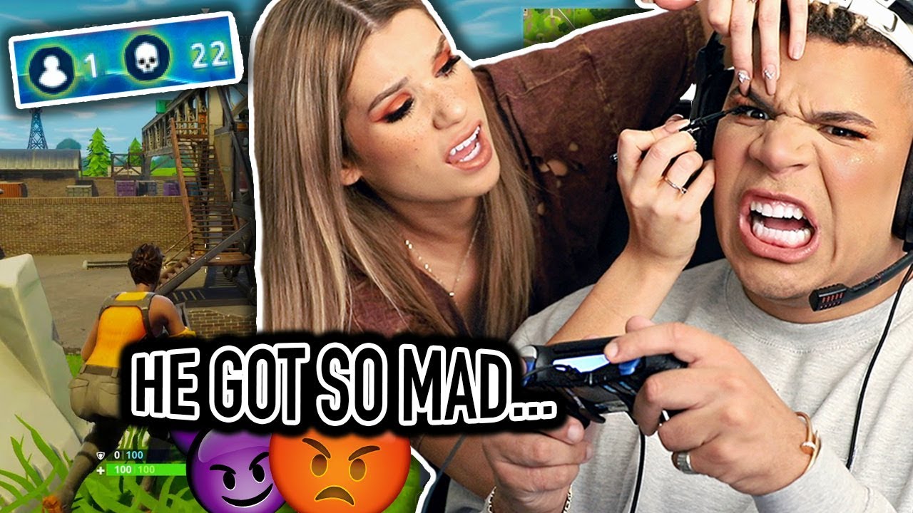 FORTNITE MAKEUP CHALLENGE ON BOYFRIEND.. So impossible omg