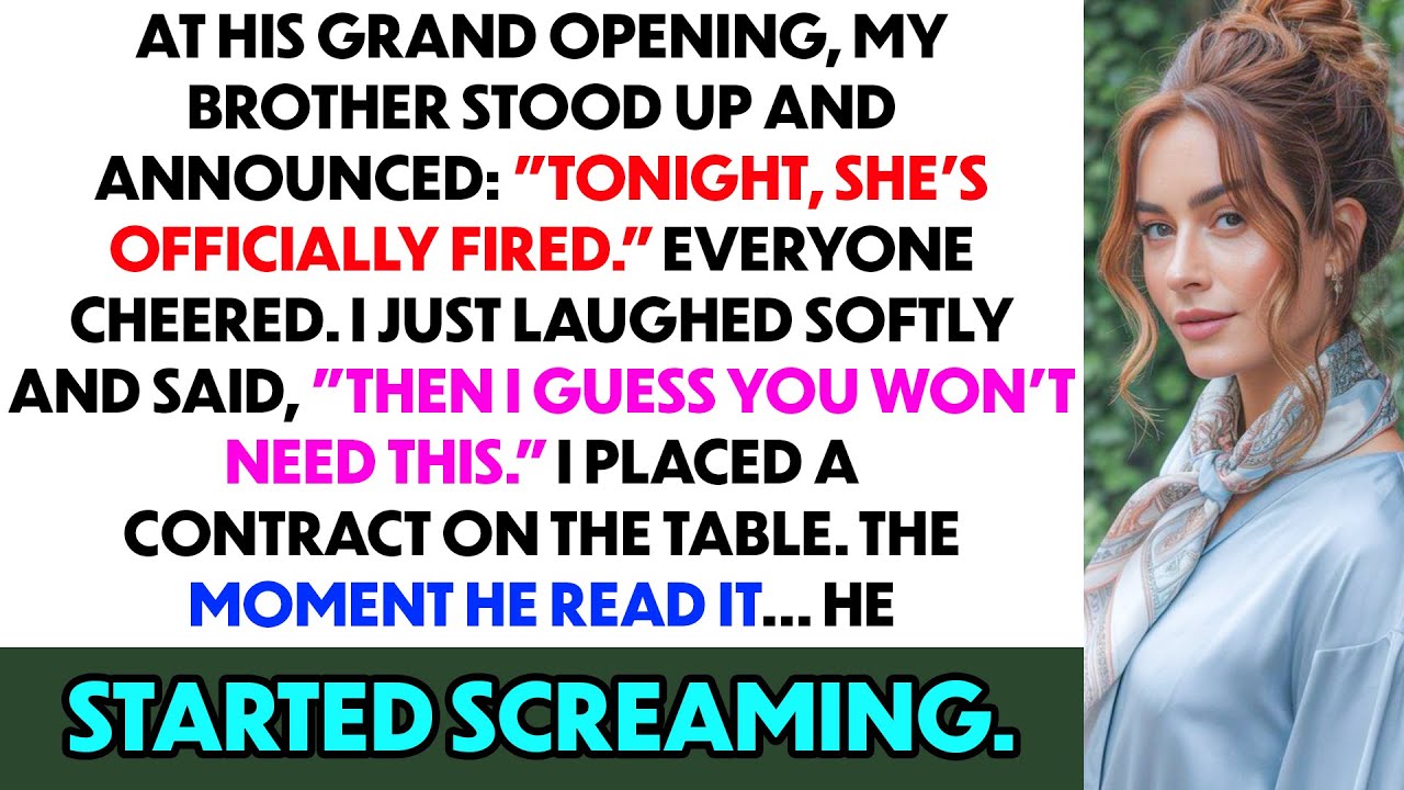My Brother Voted Me Out At His Grand Opening — One Paper Made Him Start Screaming