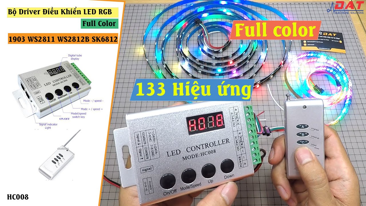 Bộ Driver Điều Khiển LED RGB Full Color 1903 WS2811 WS2812B SK6812 - HC008 | Điện tử DAT