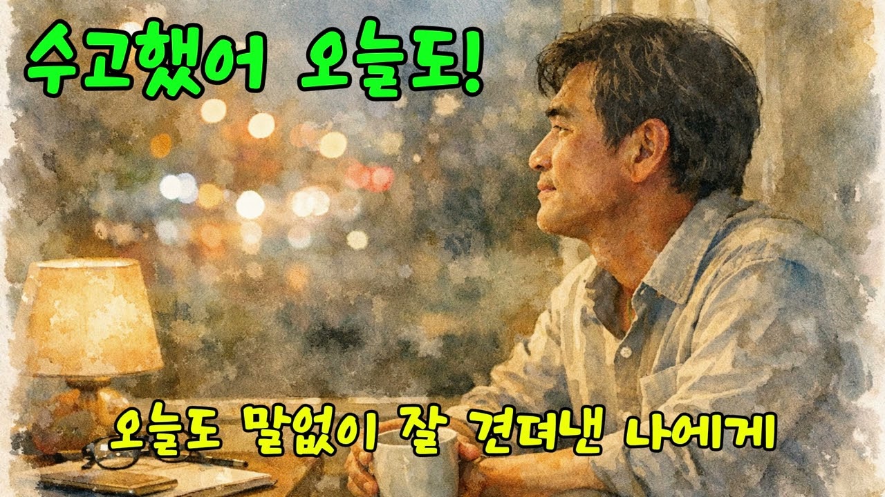 수고했어 오늘도 #수고했어오늘도#위로의밤#중년의감성#수채화무드#하루의끝