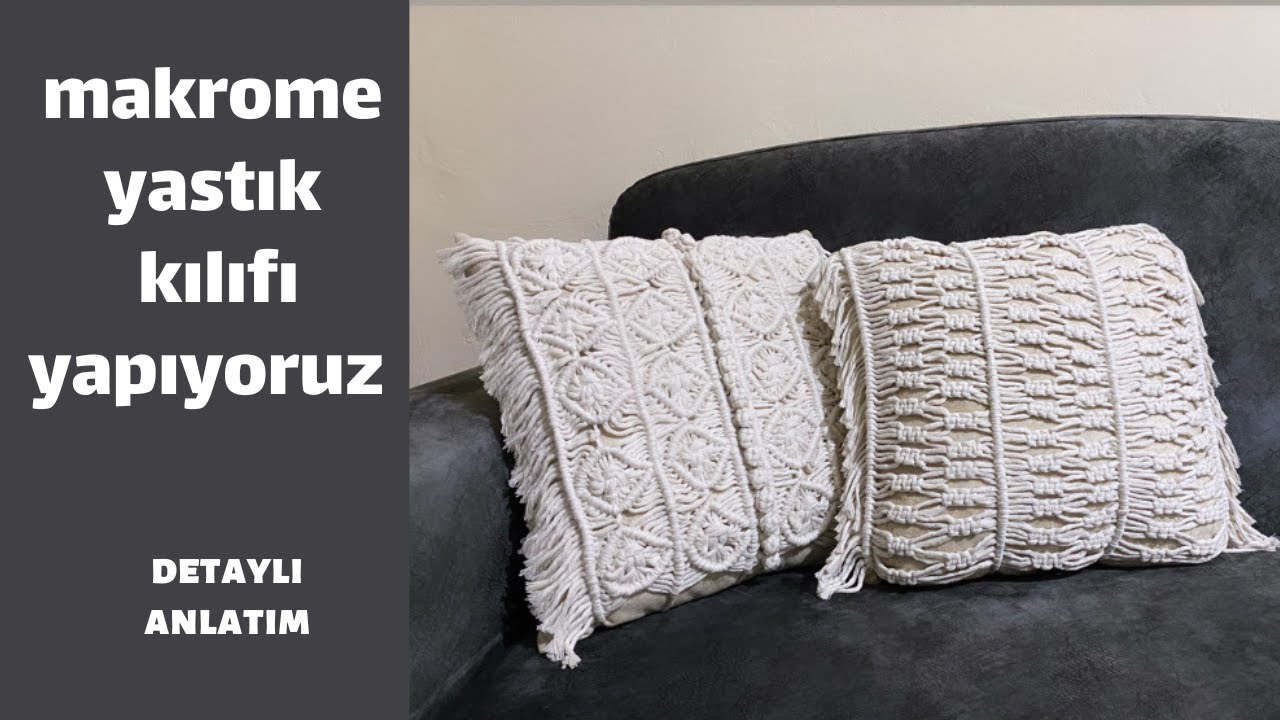 #Makrome Yastık Kılıfı Yapıyoruz🫶(HER YASTIĞA TAKIP ÇIKARILABİLEN MODEL)#macrame #makromeyastık