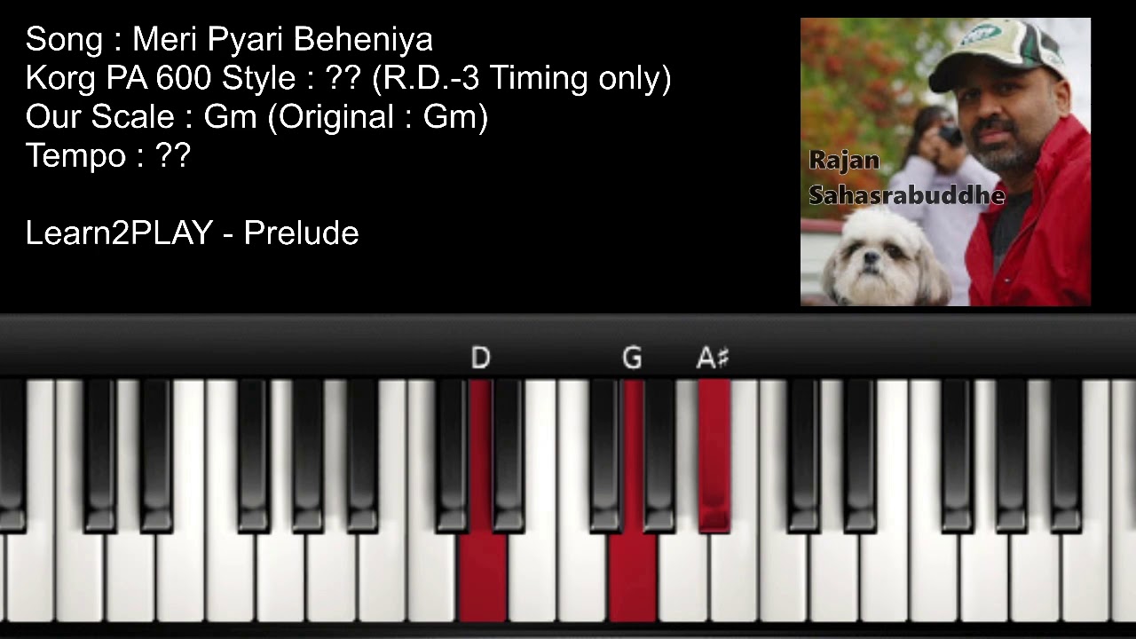 Prelude - Meri Pyari Behaniya Banegi - Piano Tutorial - Slow Play - EZ Piano - Lighted Keys - Notes