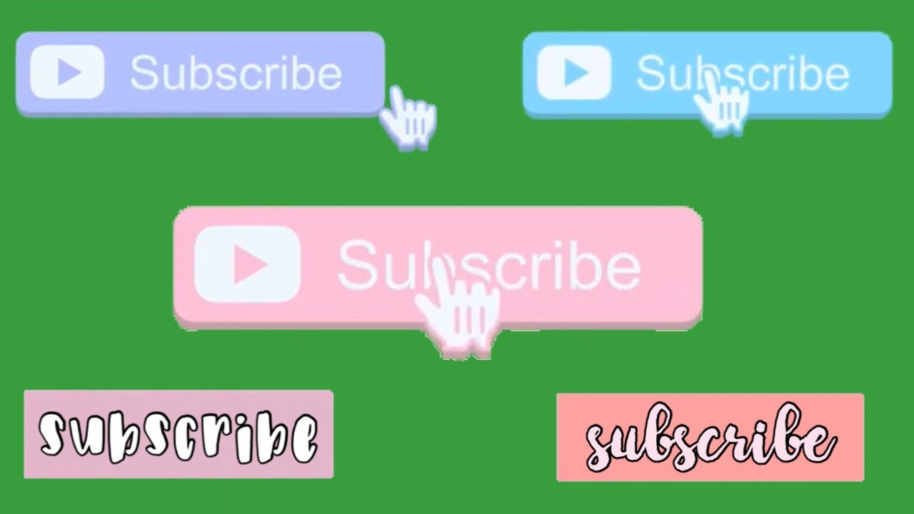 AESTHETIC SUBSCRIBE BUTTON GREEN SCREEN (PASTEL + SOUND EFFECTS)