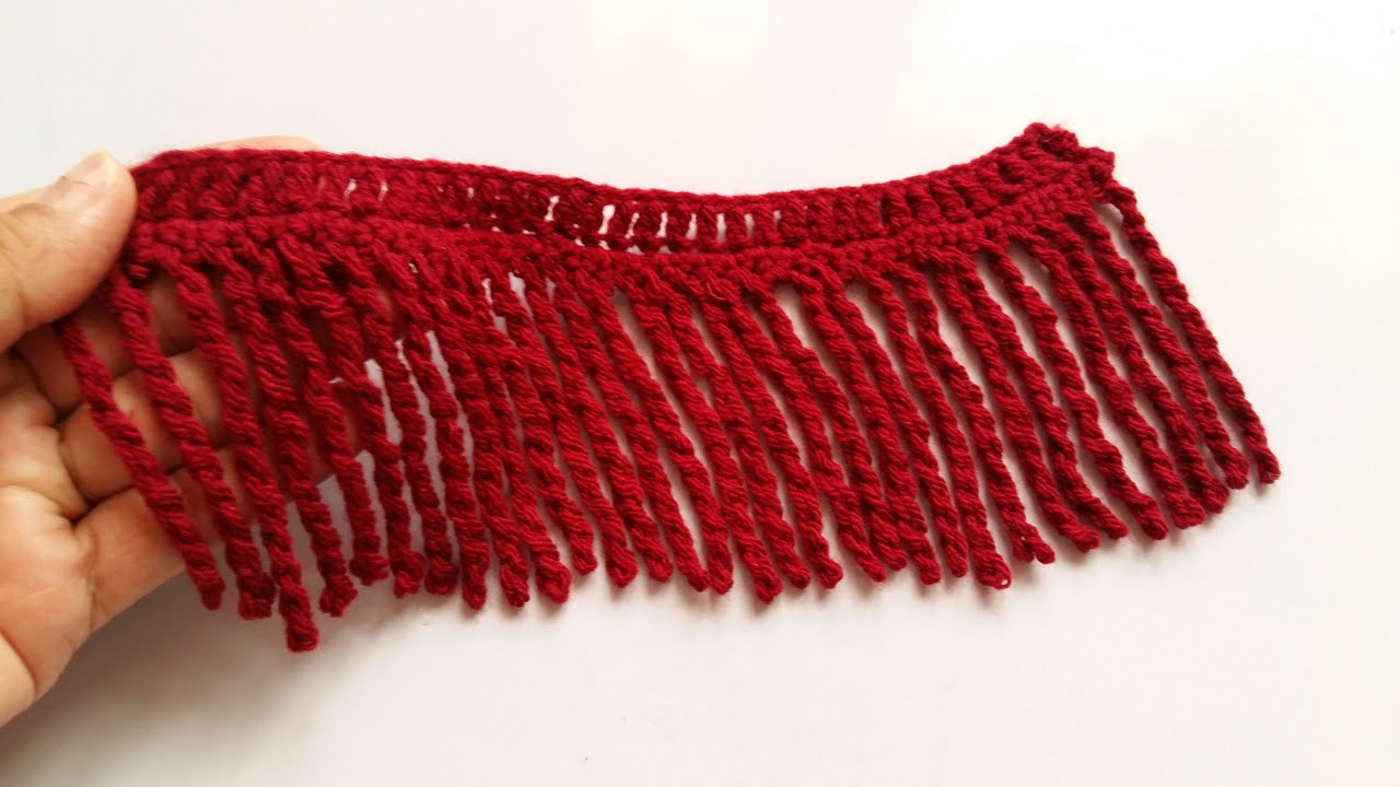 Süper easy crochet knitting|tığ işi|💕بافت حاشیه با قلاب