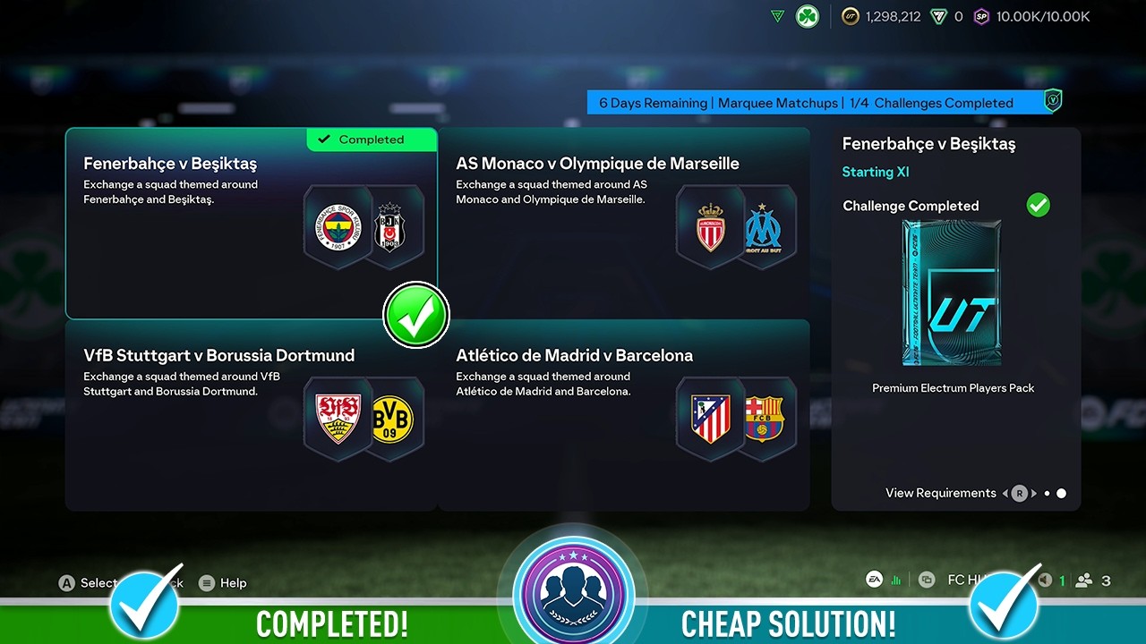 Главные матчи FC 26 - Фенербахче против Бешикташа SBC - Дешевое решение и советы