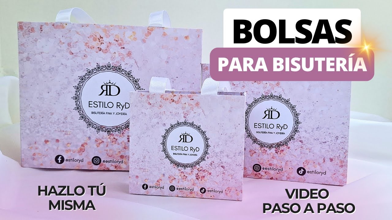 Plantilla Editable de Bolsa tipo Boutique para tu Bisutería y Accesorios.