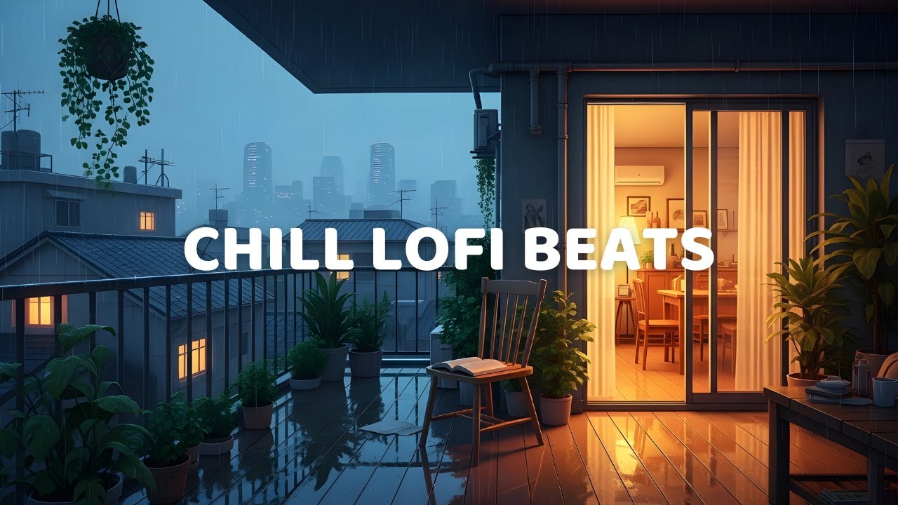 Cozy Balcony Rain Lofi 🌧️ | Soft Beats for Deep Study Sessions
