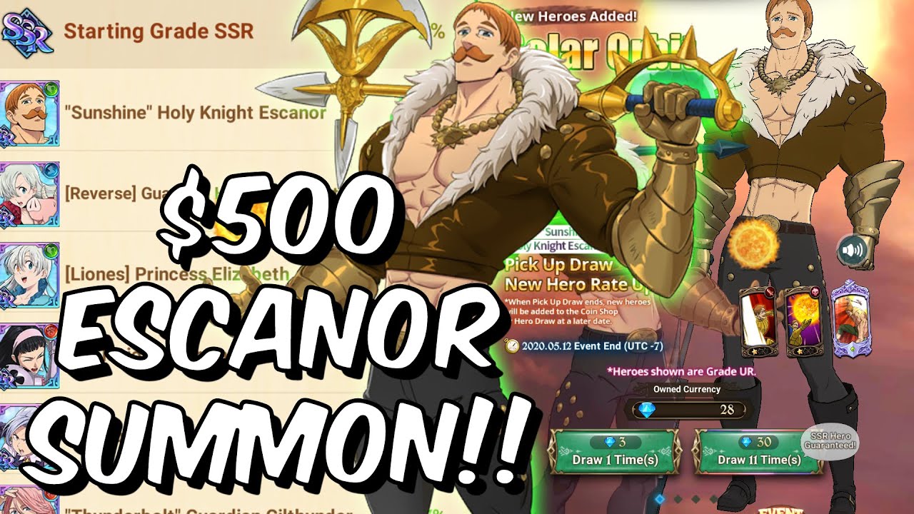 MASSIVE $500 GREEN ESCANOR SUMMON! - CEO 10000% CONFIRMED! - Seven Deadly Sins: Grand Cross Global