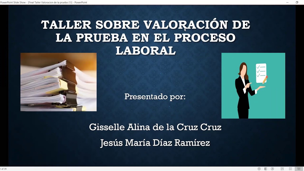 Taller Valoración de la Prueba en el Proceso Laboral