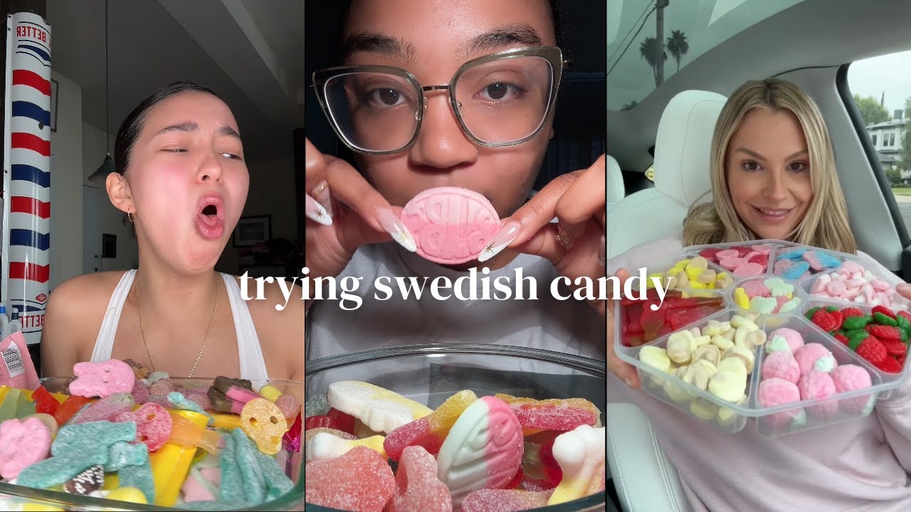 tiktok mukbang compilation pt2 | swedish candy | #mukbang #asmr #eating #tiktok