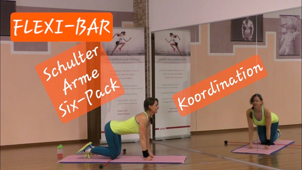 Flexi-Bar Schwungstab Workout für definierte Arme Schulter Six-Pack + Koordination mit Schwingstab