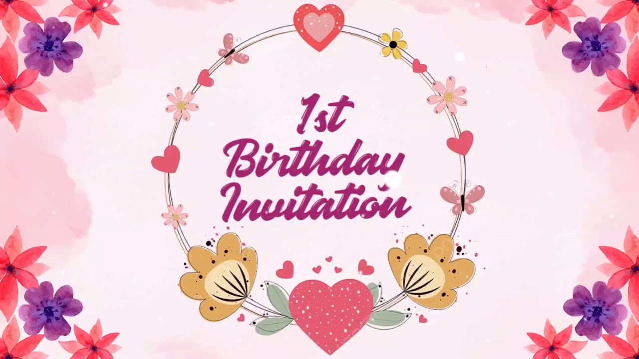 Most beautiful 1st birthday invitation video | Birthday invitation card video | invitation template