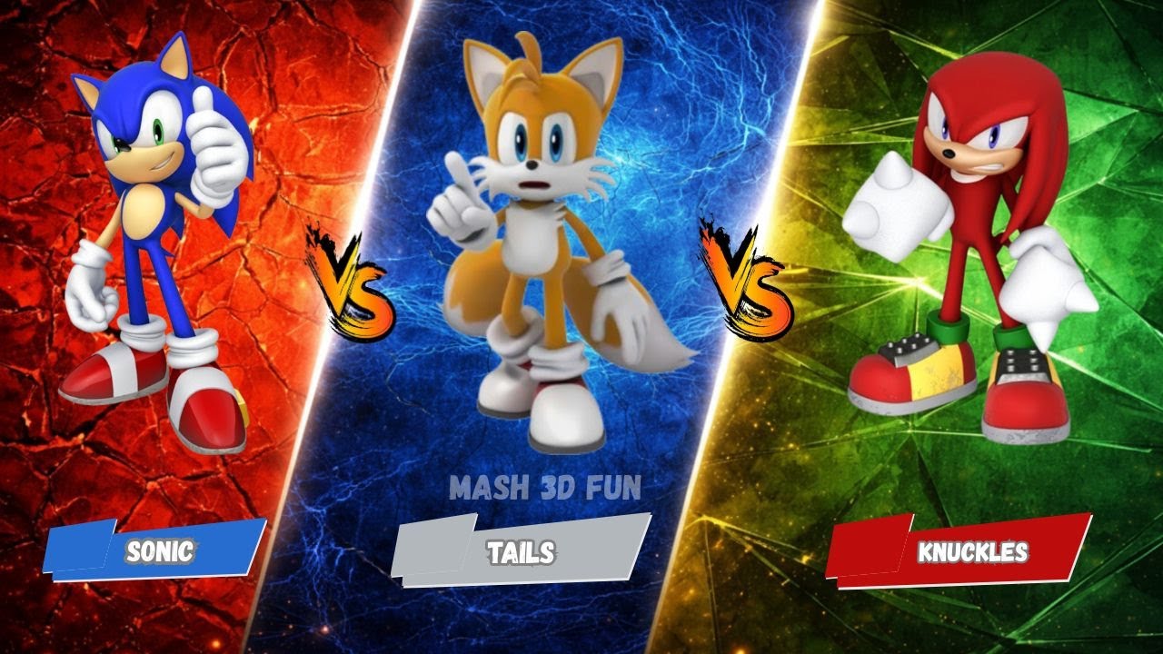 Which Sonic Dash  Is BEST? 🏆|Top 3 character | Sonic🆚 Tails 🆚 Knuckles |  Mash 3d fun | gameplay |