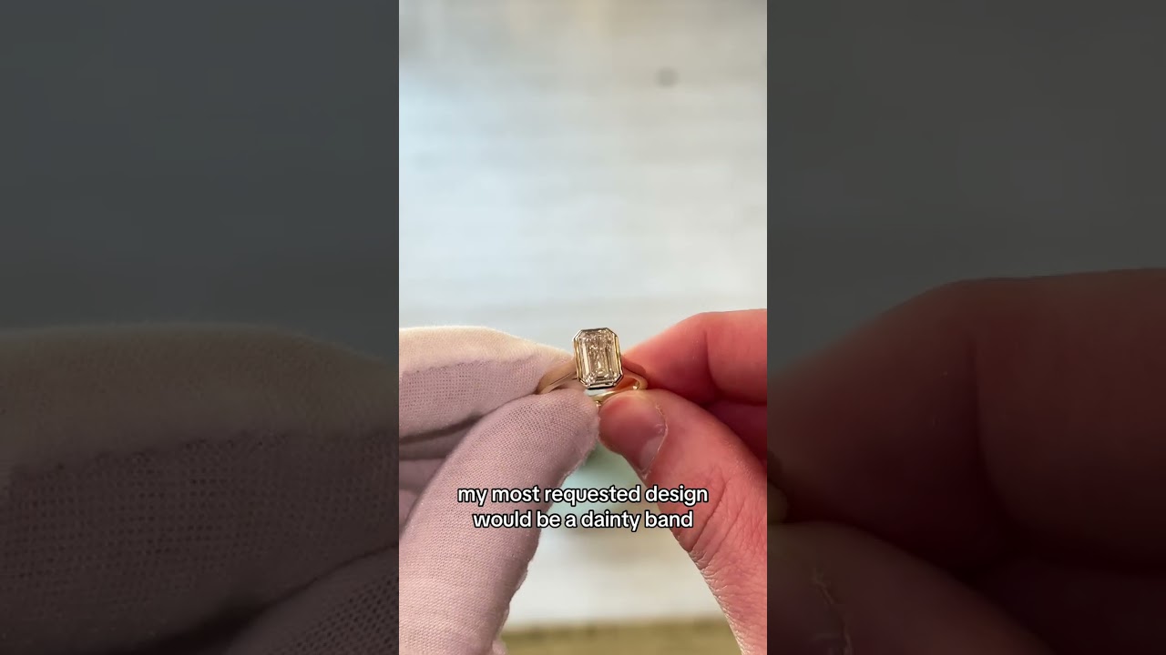 This 3ct emerald cut in a chunky band bezel set is the 