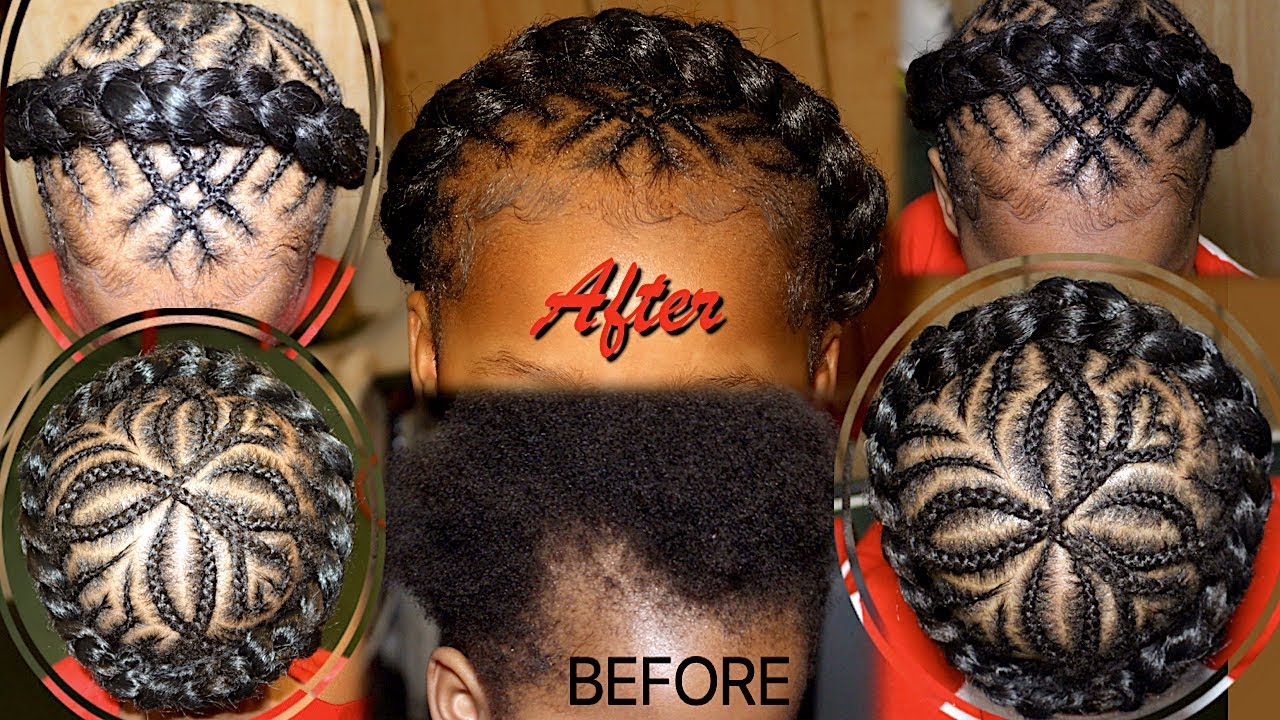 Protective Style | TWA into Heart Flower Halo Braid