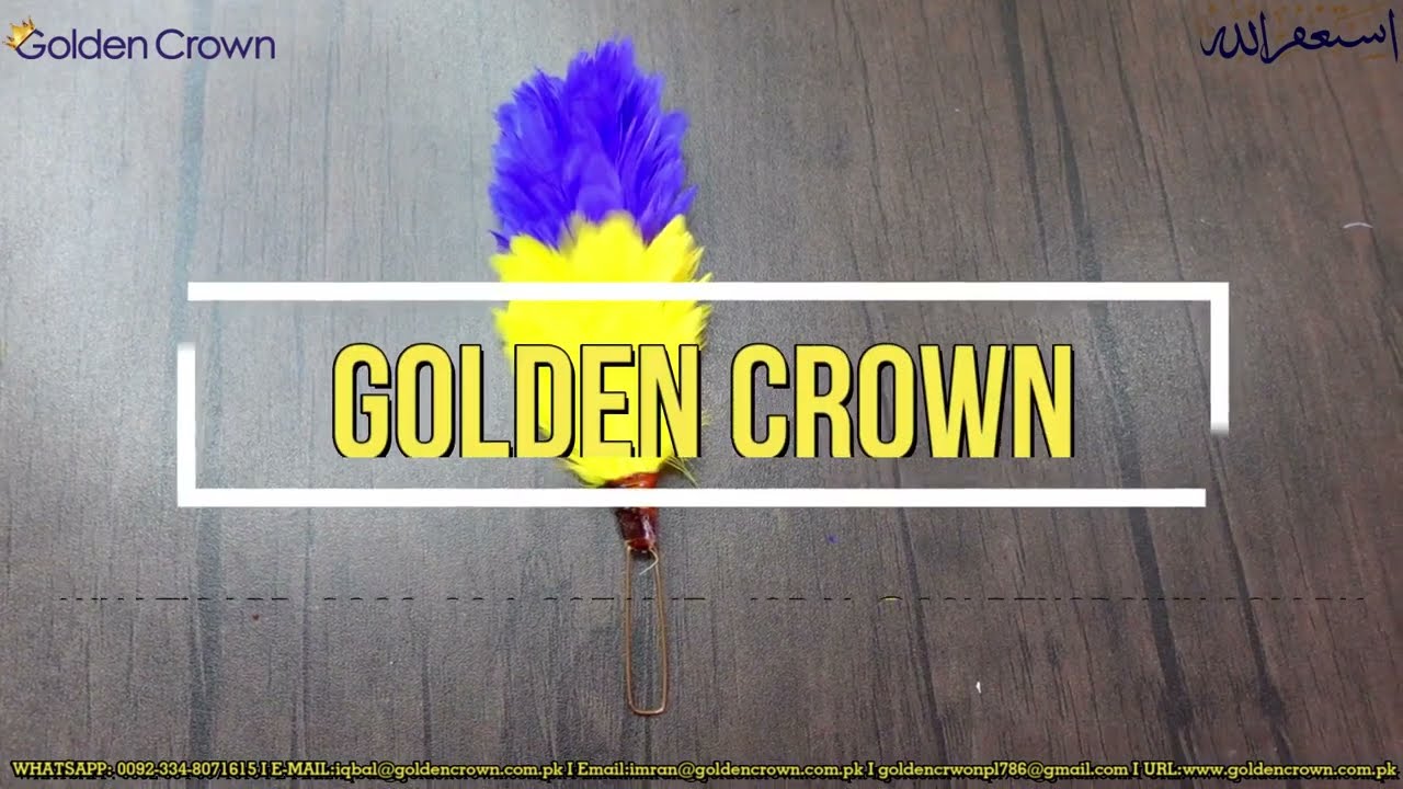Purple and Yellow Military Hackle, Hackles and plumes for military caps, military hat feather