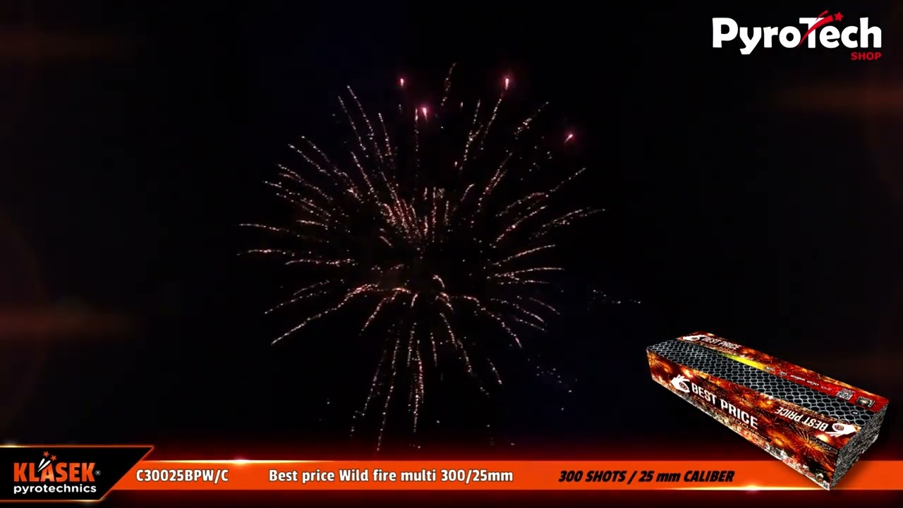 POKAZ FAJERWERKÓW - BEST PRICE WILD FIRE 400 - C30025BPW/C - KLASEK - 25mm - 300 strz.