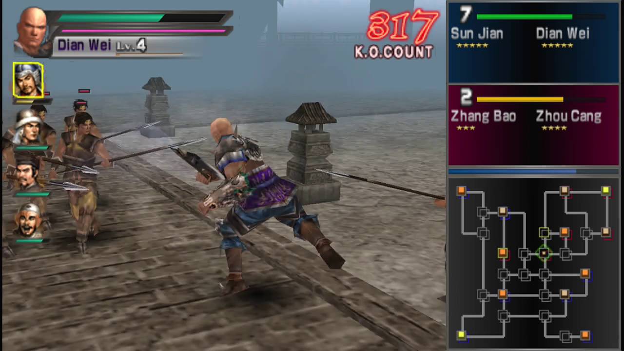 Dynasty Warriors (PSP) - Dian Wei Musou Mode 1 - The Yellow Turban Rebellion