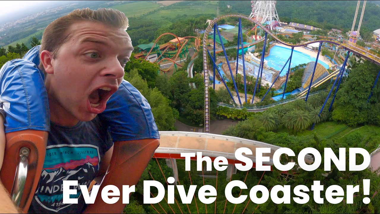 Riding an Oblivion Clone in Taiwan! On-Ride Reaction to Diving Machine G5 at Janfusun Fancyworld