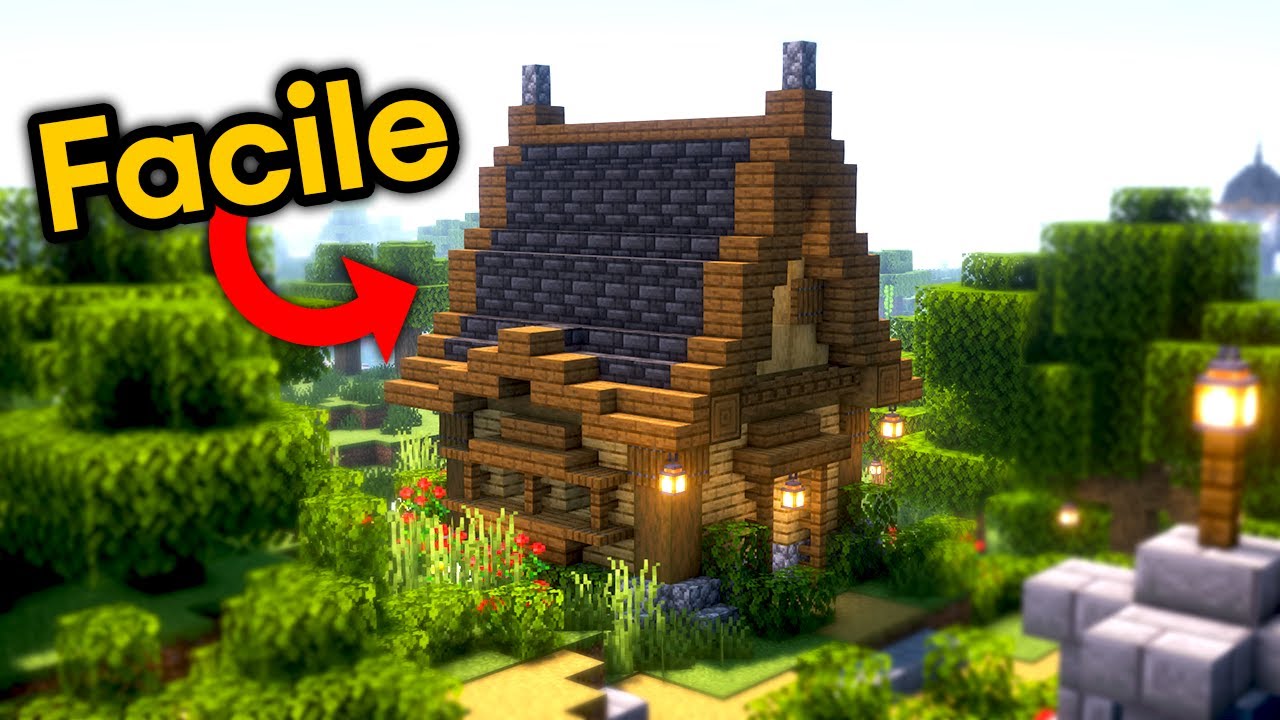 Tuto Minecraft | Maison M&eacute;di&eacute;vale D&Eacute;BUT de SURVIE ( Facile )