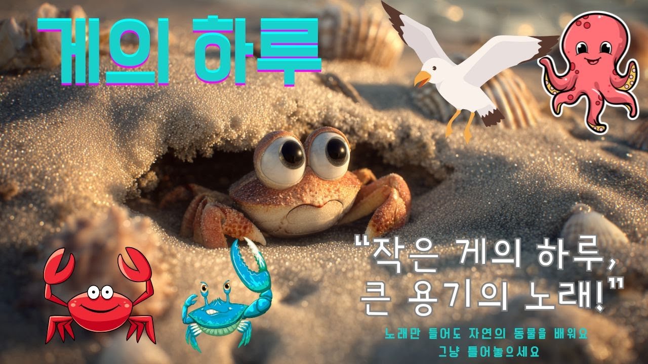 게의 하루 | The Crab’s Day 🦀 바닷가 자연 동요/꼬마 자연학교
