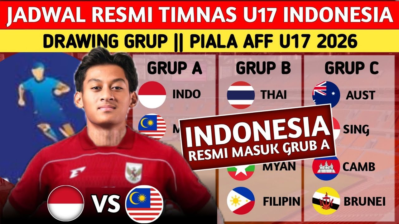 RESMI TANTANG MALAYSIA! INILAH JADWAL TIMNAS U17 INDONESIA DI PIALA AFF U17 2026