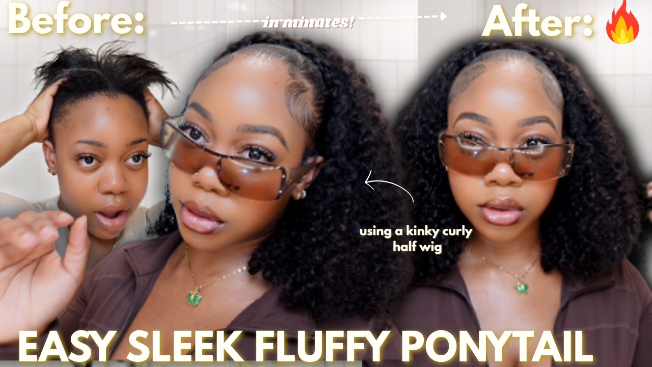 The EASIEST Sleek & Fluffy Ponytail for Summer ☀️ Using a Half Wig! Short Hair Friendly! ft iseeHair