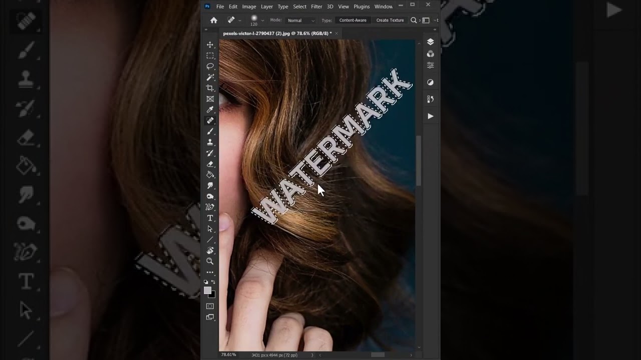 How to Remove Watermark in #Photoshop #shorts
