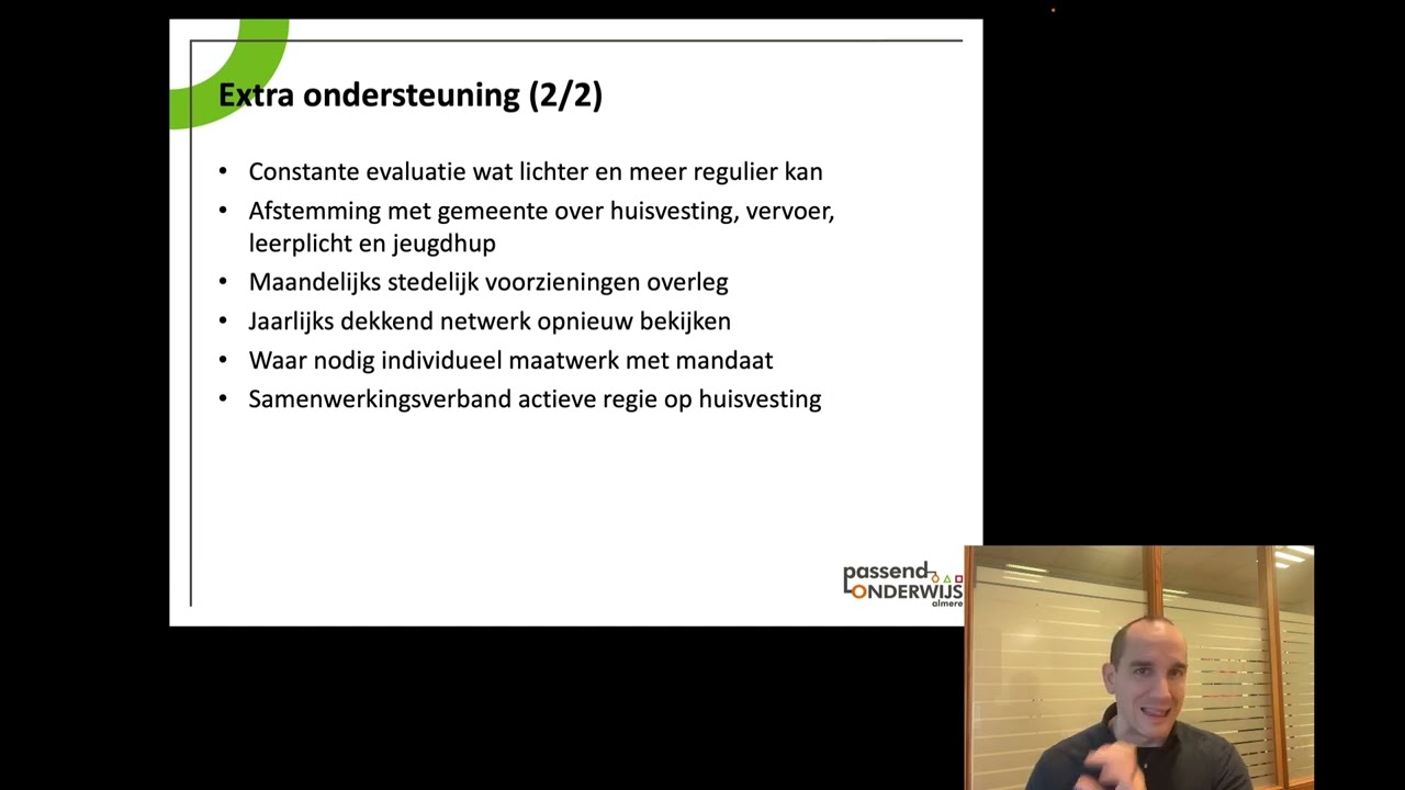 Tijl Koenderink praat bij over de ondersteuningsplannen 2023-2027 van Passend Onderwijs Almere